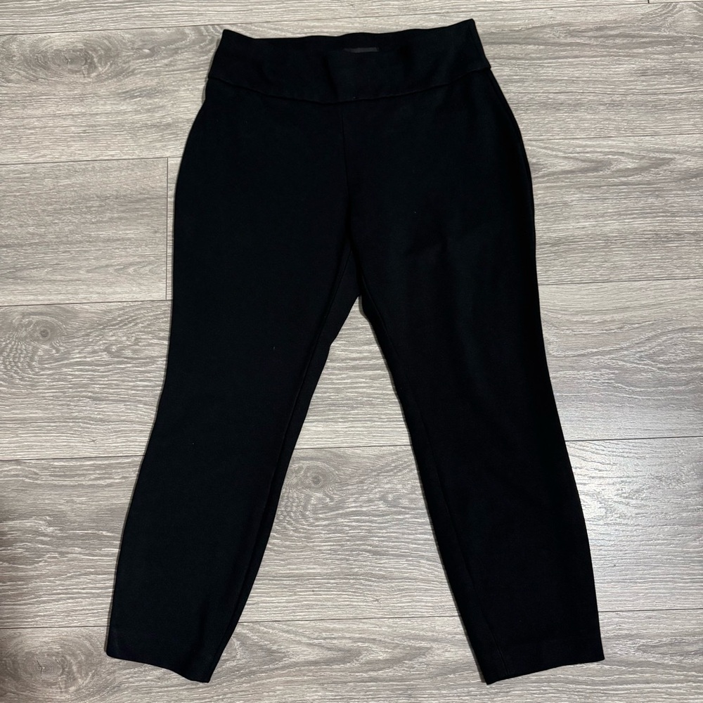 Express Women Black Stretchy Wide Waist‎ Band Cropped Pants Size S Office Formal